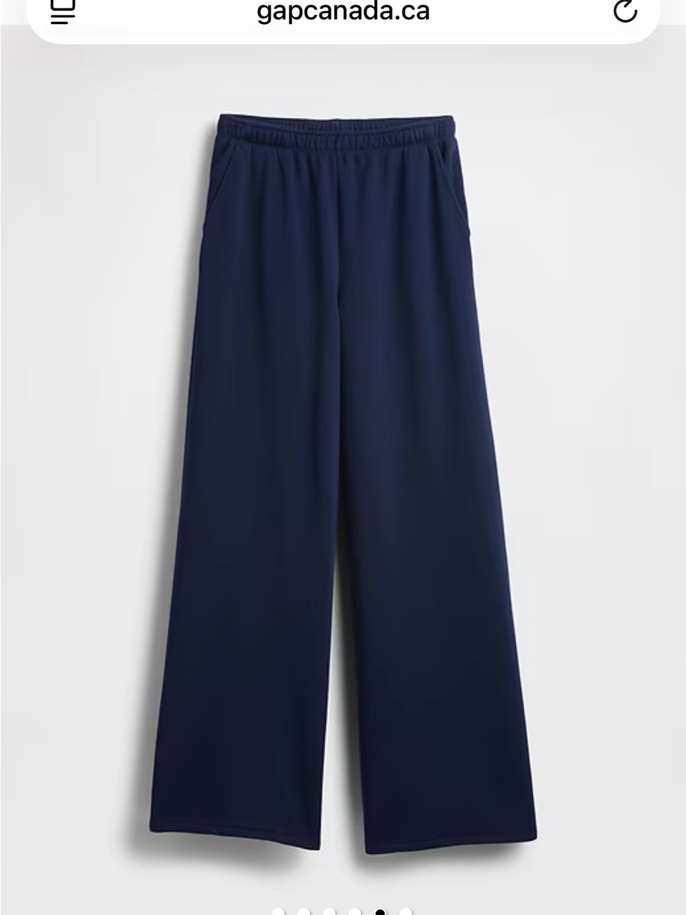 Wide-Leg Navy Pull-On Pants